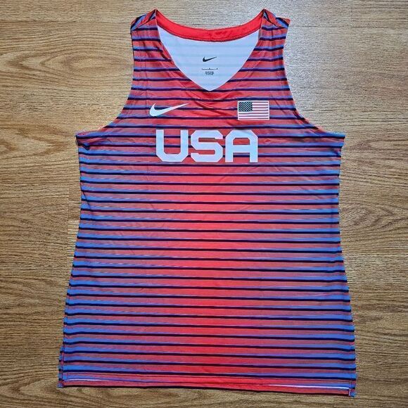 Nike Pro Elite 2023 Olympic Team USA Track Running Singlet Women's L AO8752-602 - Picture 3 of 12